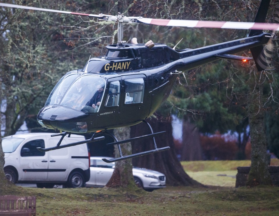 Richard Hammond being picked up by helicopter.