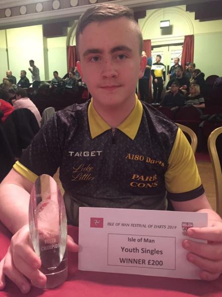 Luke Littler, Isle of Man Youth Singles Darts winner.