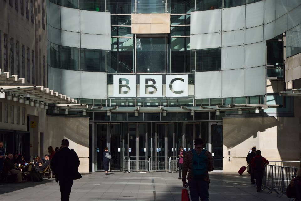 Exterior view of Broadcasting House, the BBC headquarters in London.