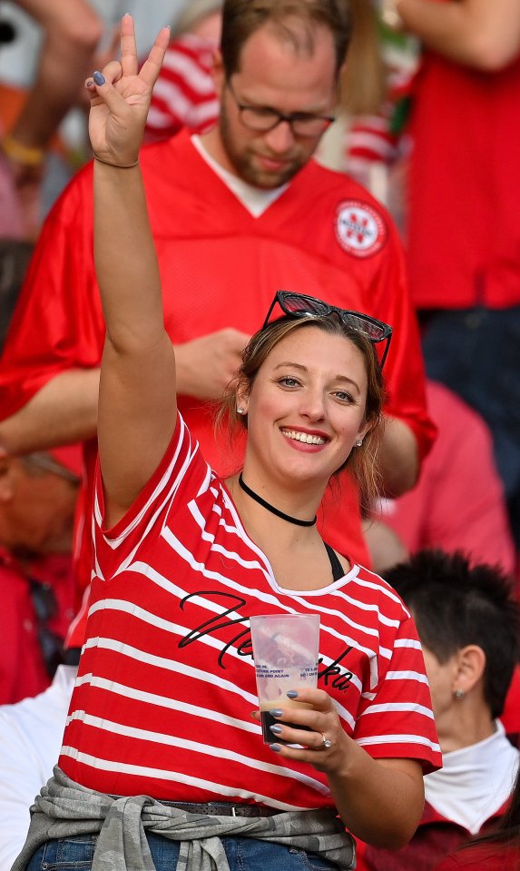 Nebraska Cornhuskers fan at a football game.