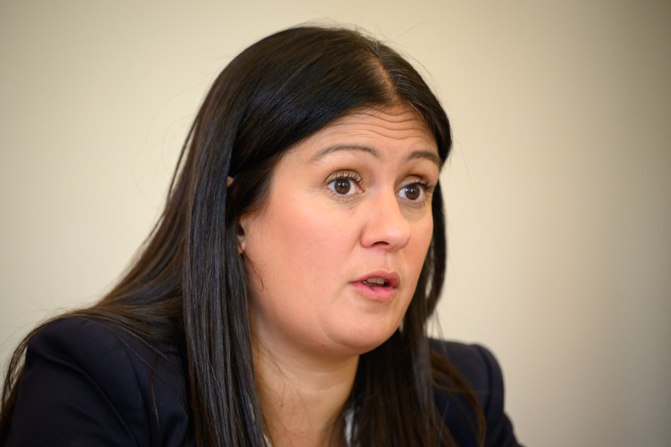 Lisa Nandy, Labour's Shadow Secretary of State for Levelling Up, Housing and Communities, speaking at a meeting.