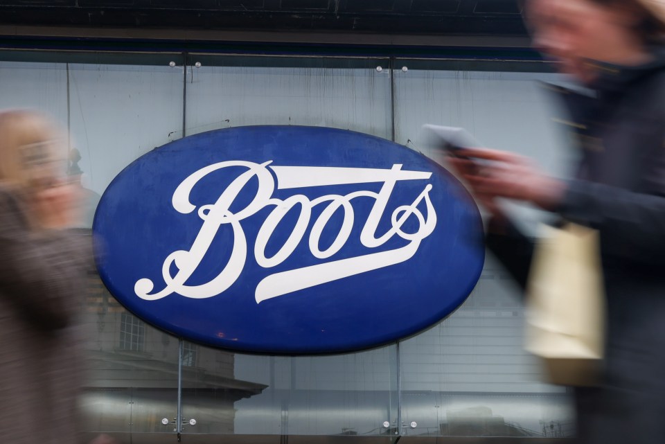 Boots store sign in London.