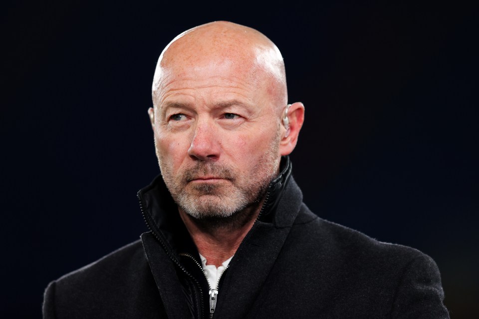 Alan Shearer, Amazon Prime Video pundit, at a UEFA Champions League match.