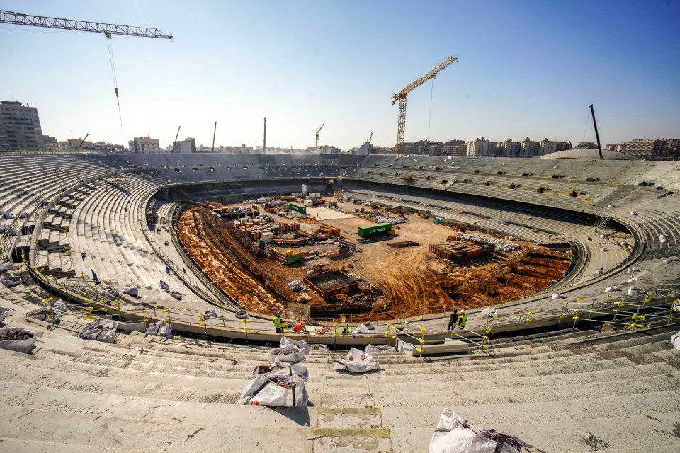 Renovation work at Camp Nou stadium in Barcelona.