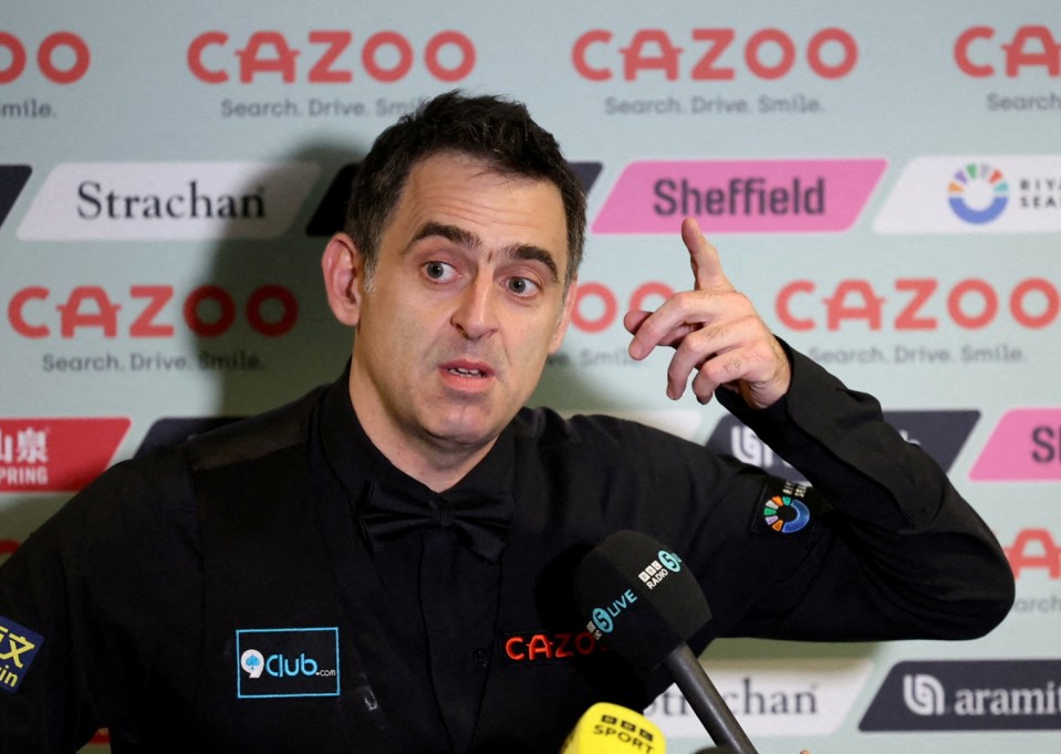 Ronnie O'Sullivan at a press conference.