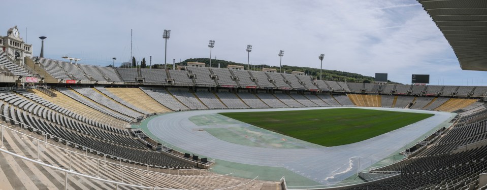 Panoramic view of Estadi Olímpic Lluis Companys, where FC Barcelona will play during the 2023-2024 La Liga season.