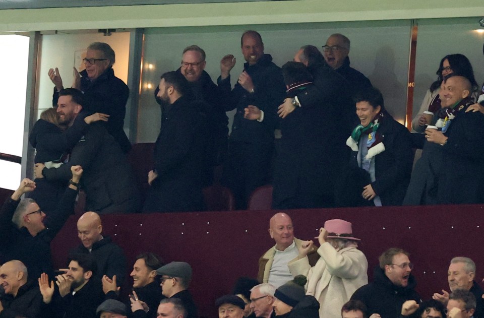 Prince William celebrating at a soccer game.