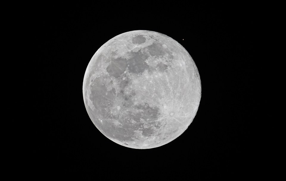 Full Wolf Moon and Mars.