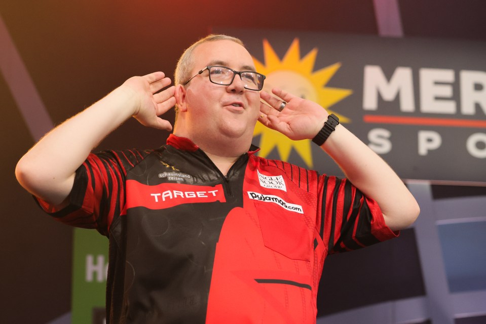 Stephen Bunting at the Promi Darts WM 2025 in Duesseldorf, Germany.