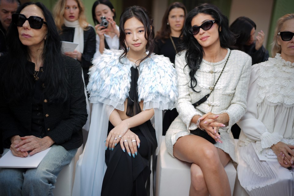 Jennie Kim and Kylie Jenner at a Chanel fashion show.