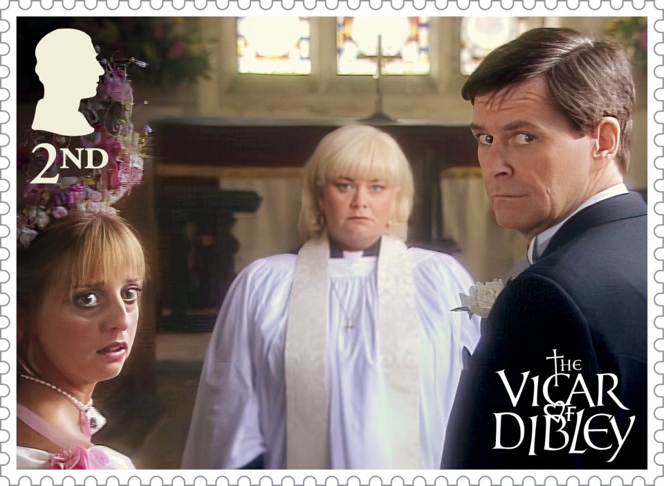 The Vicar of Dibley 2nd class postage stamp.