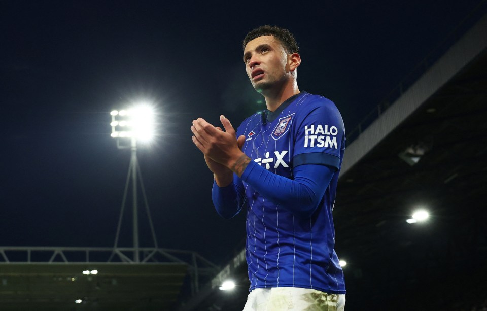 Ben Godfrey of Ipswich Town applauding.