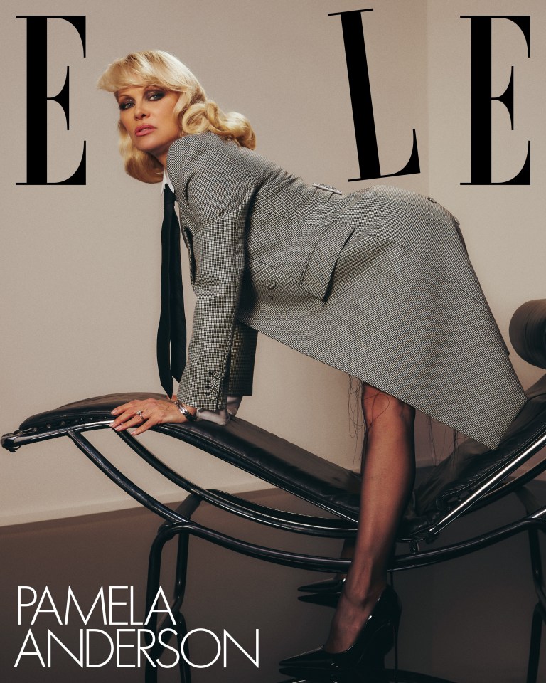 Pamela Anderson on the cover of ELLE magazine.