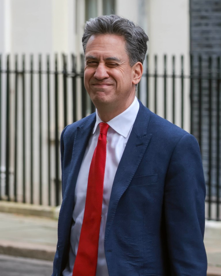 Ed Miliband at a cabinet meeting in London.