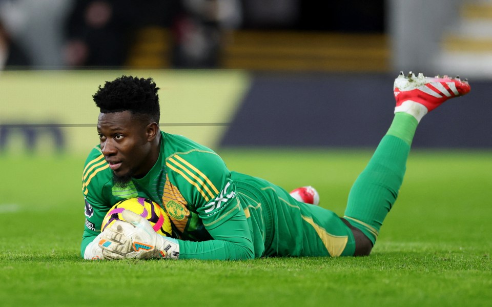 Andre Onana of Manchester United on the field.