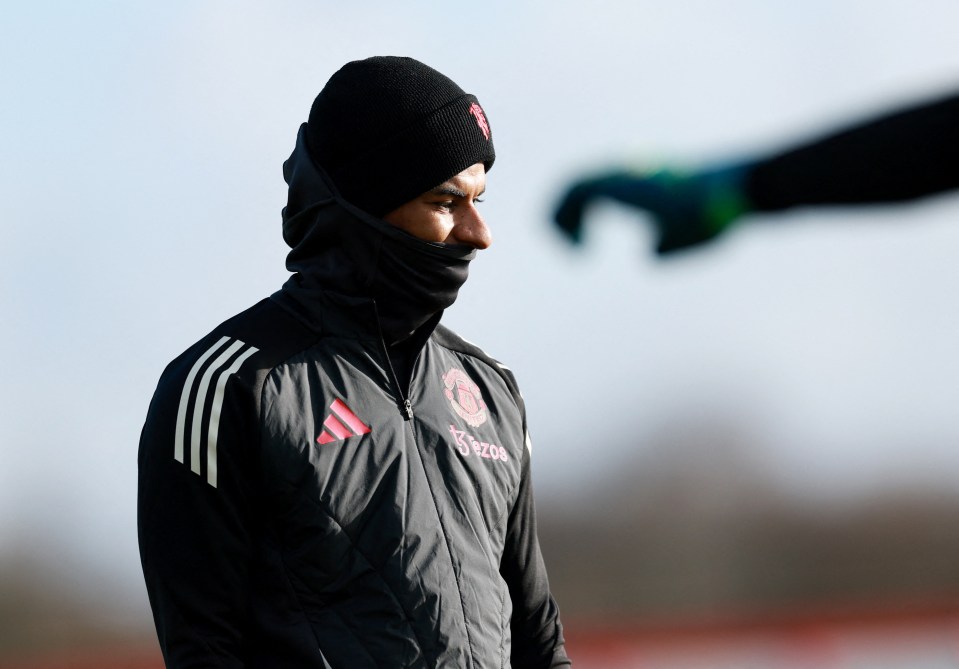 Marcus Rashford in Manchester United training gear.