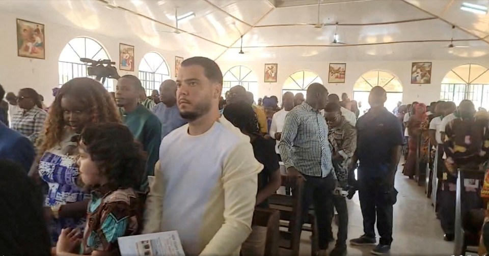 Convicted cocaine smuggler Jos Leijdekkers at a church service in Sierra Leone.