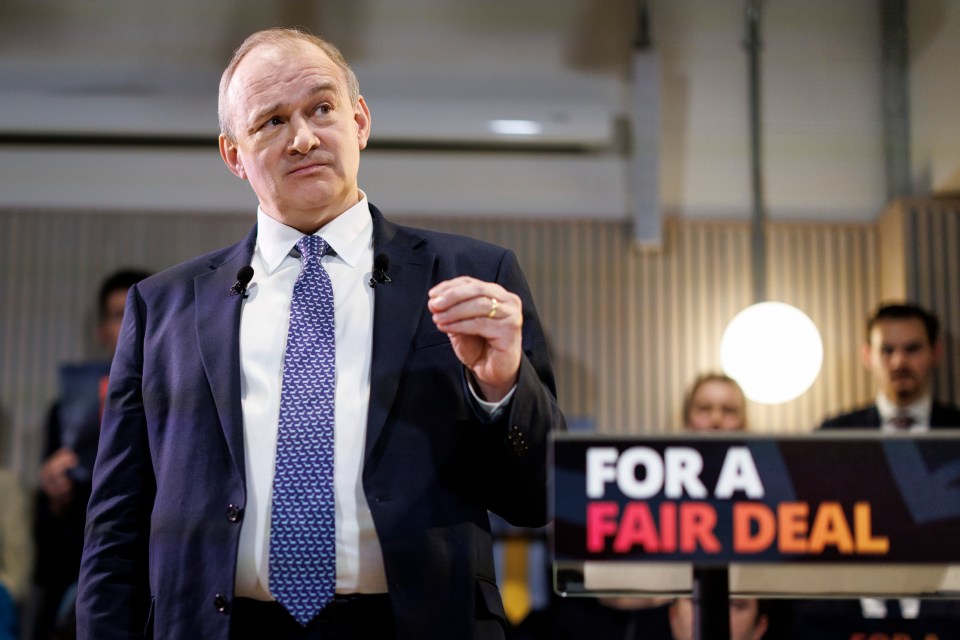 Sir Ed Davey speaking at a Liberal Democrats event.