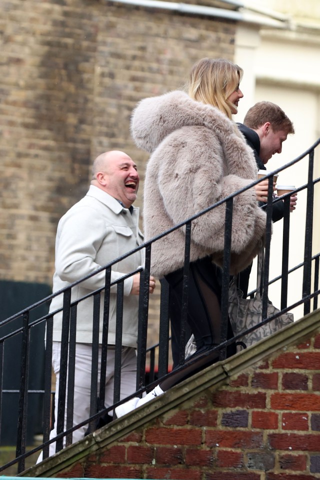 Wynne was spotted howling at a joke as Tasha Ghouri and Jamie Borthwick laughed on their way into the studio