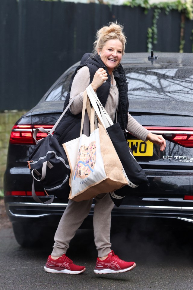 Finalist Sarah Hadland was all smiles on her first day back