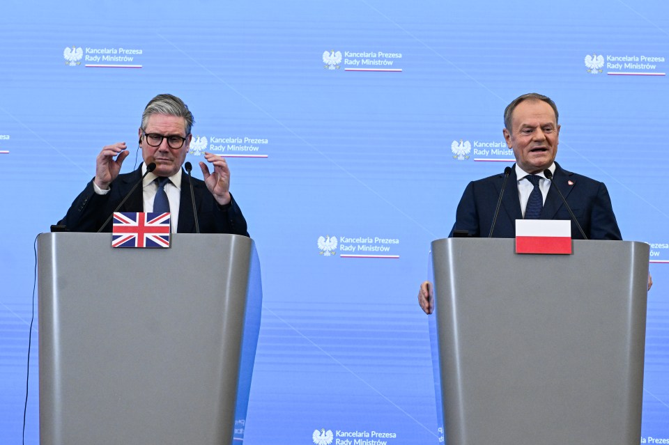 Keir Starmer and Donald Tusk at a press conference.