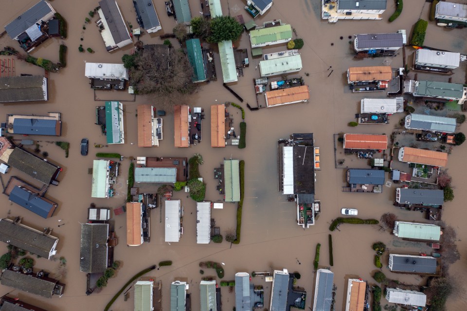 Little Venice Country Park in Kent lies submerged in floodwater