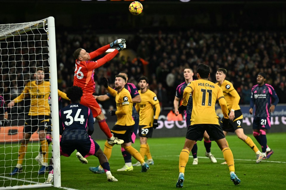 Forest keeper Matz Sels kept Wolves at bay with several great saves in the opening half