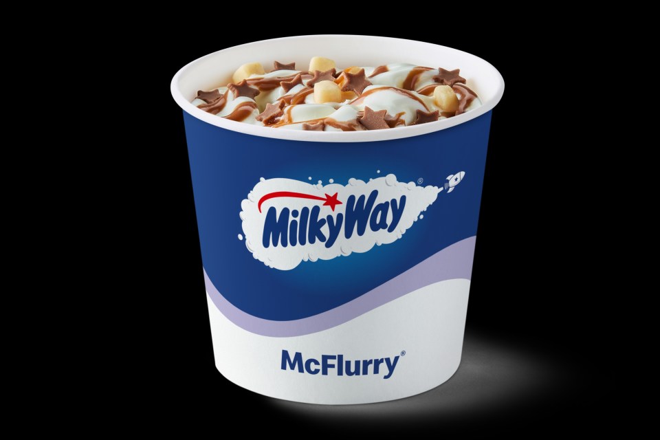 Milky Way McFlurry in a cup.