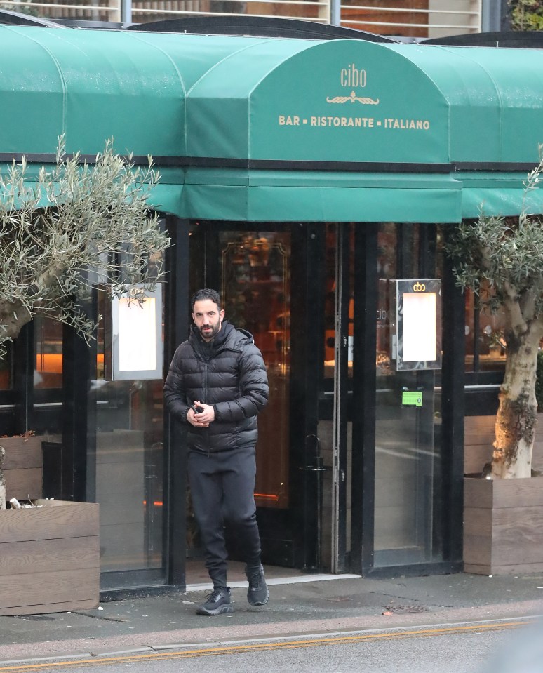 Ruben Amorim leaving Cibo restaurant.