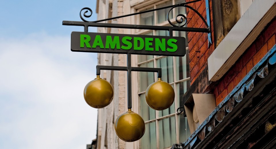 Ramsdens pawnbrokers sign.