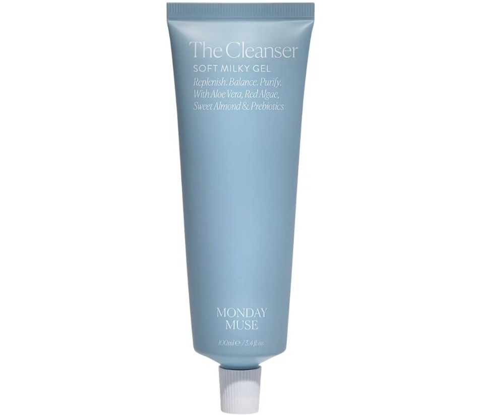 Monday Muse The Cleanser soft milky gel tube.