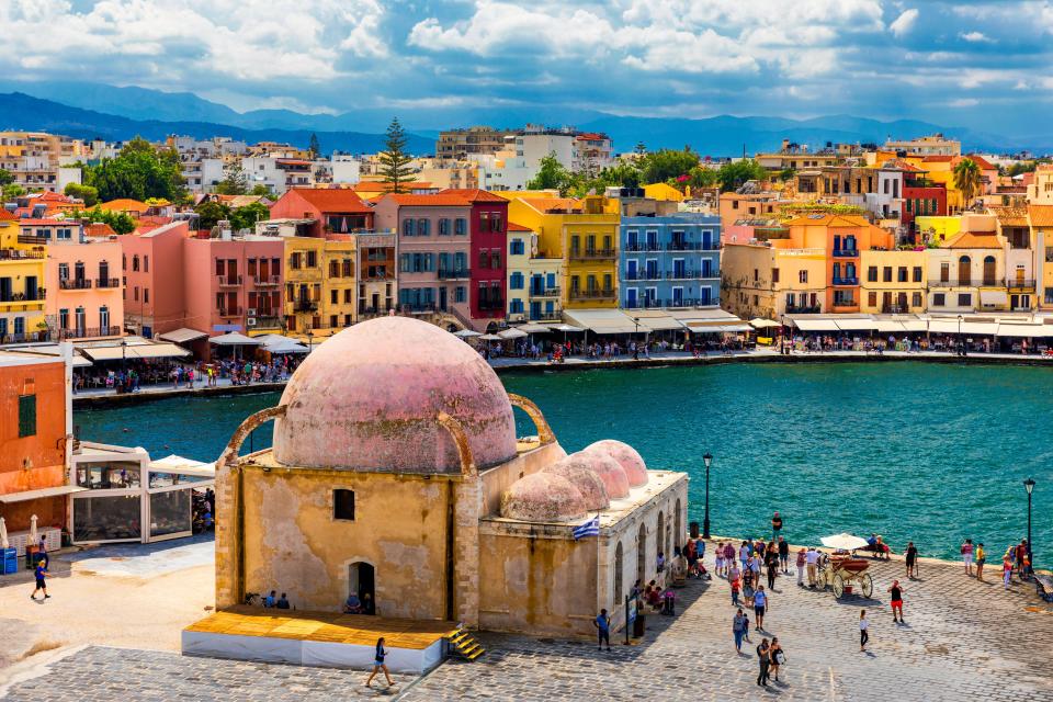 Mosque in Chania, Crete, overlooking the Venetian harbor.