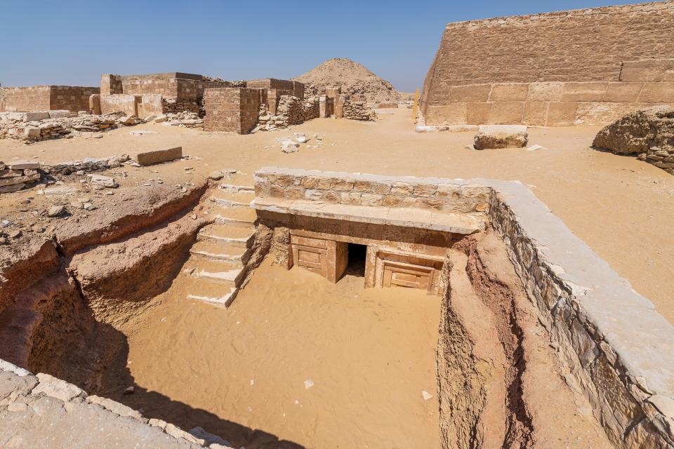 Excavated tombs at Saqqara, Egypt.