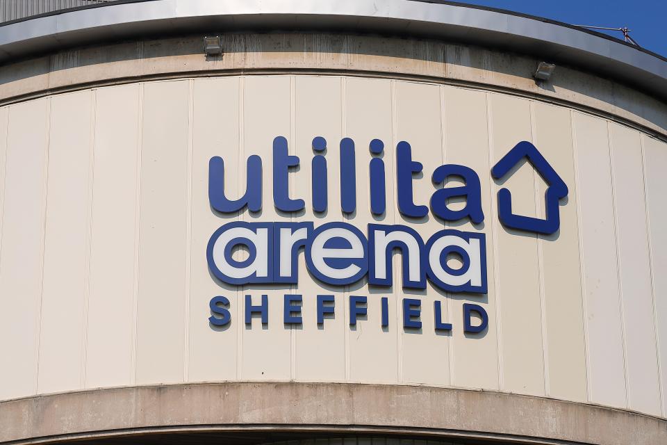 Utilita Arena Sheffield sign on a building.