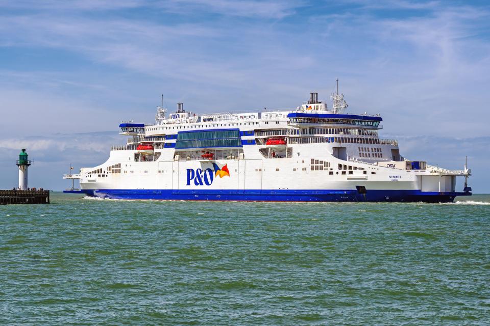 P&O Pioneer ferry sailing on the water.