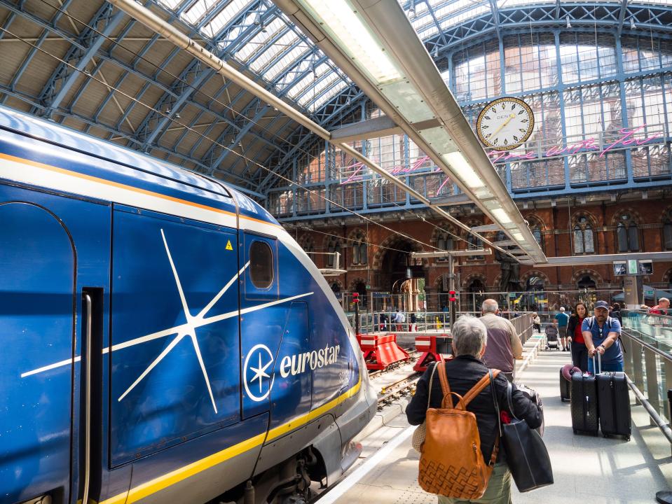 Eurostar train at London St. Pancras International.