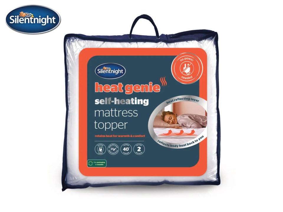 Silentnight heat genie self-heating mattress topper.