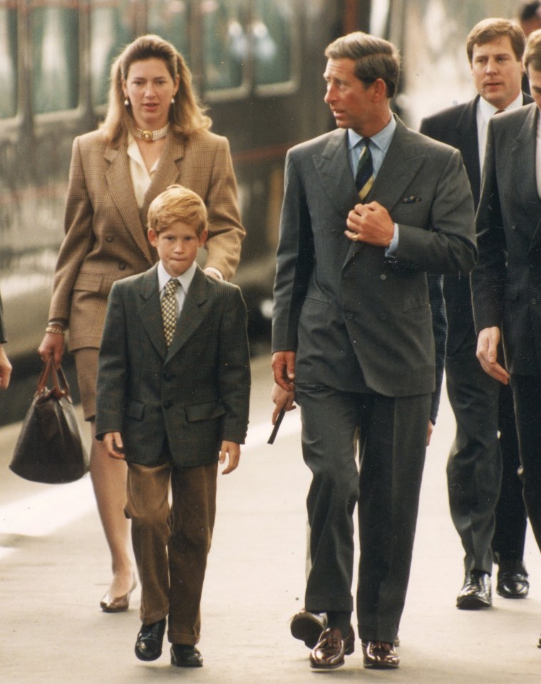 Charles and Tiggy with a young Prince Harry