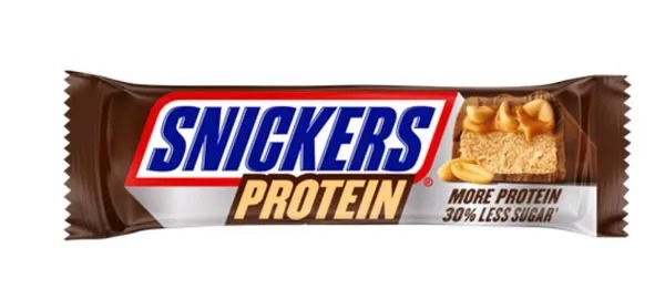 Snickers Protein bar, more protein, 30% less sugar.