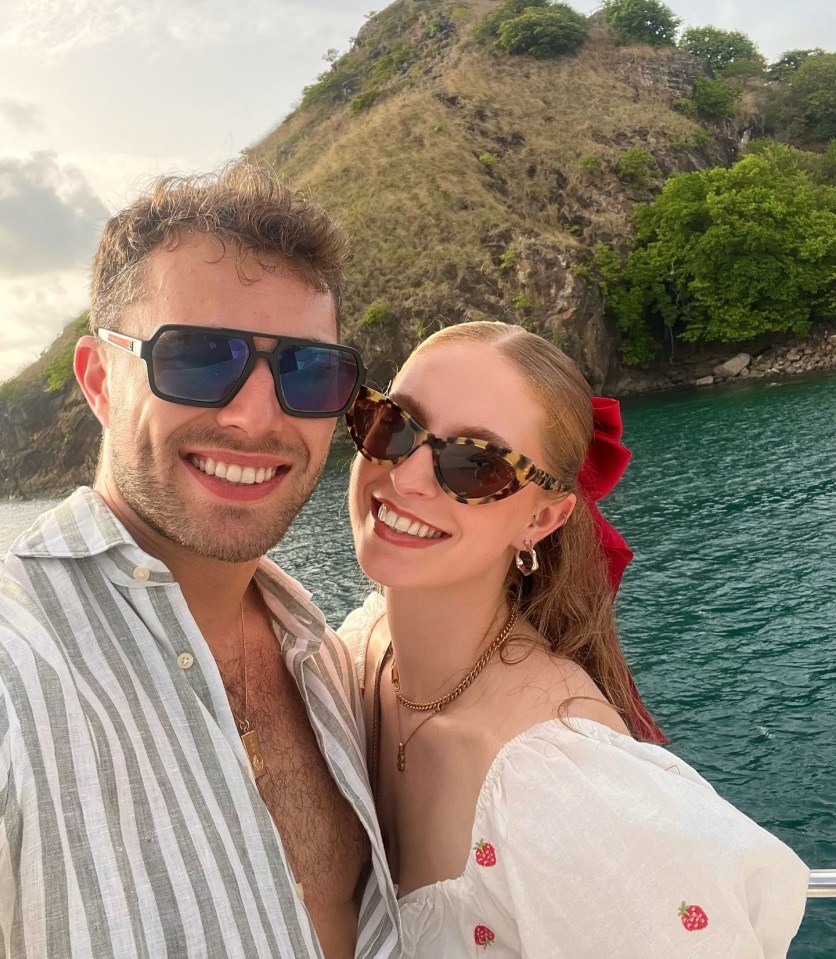 Curtis Pritchard and Sophie Sheridan on a boat trip.