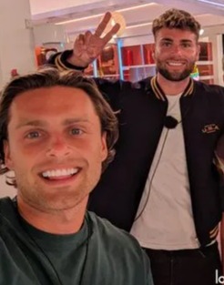 Casey O'Gorman (left), Tom Clare (centre), and Will Young (right) became friends on Love Island