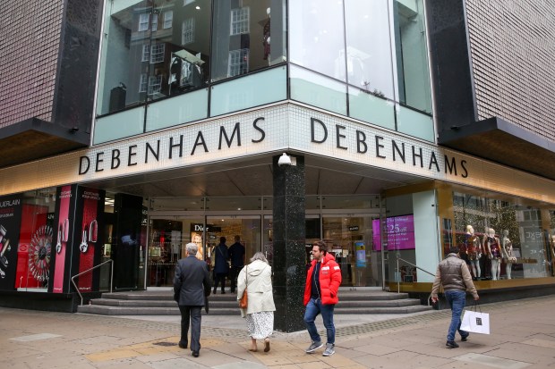 Exterior of a Debenhams department store.