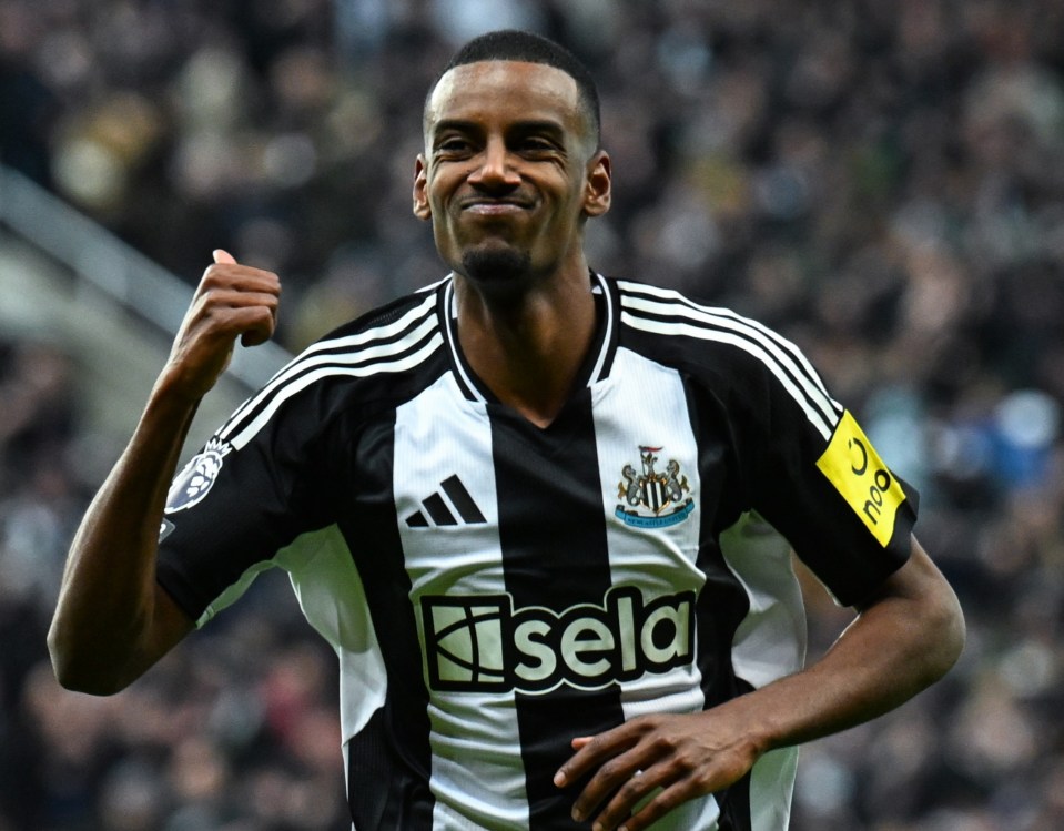 Alexander Isak of Newcastle United celebrating a goal.