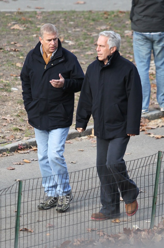 Prince Andrew and Jeffrey Epstein walking in Central Park.