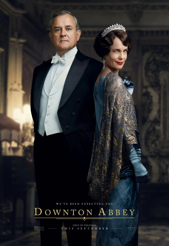 Downton Abbey film poster featuring Hugh Bonneville and Elizabeth McGovern.