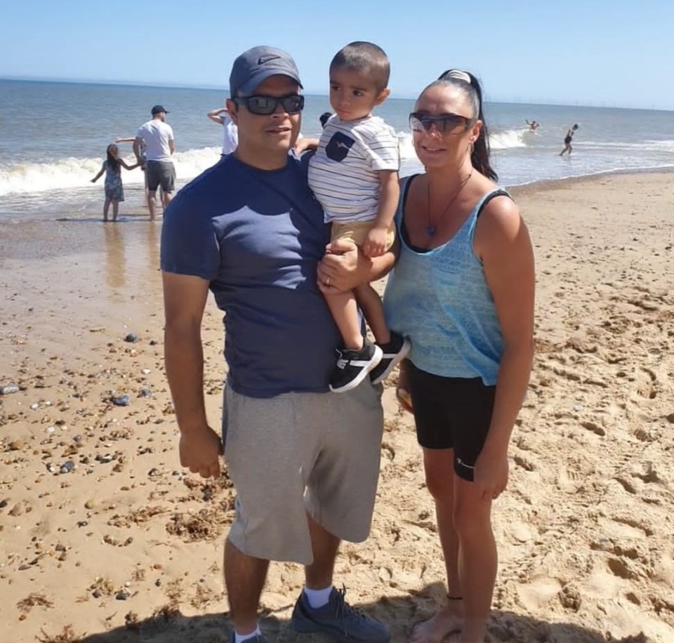 Family at the beach.