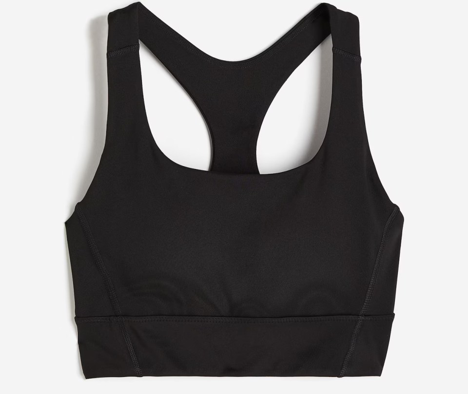 Black sports bra.