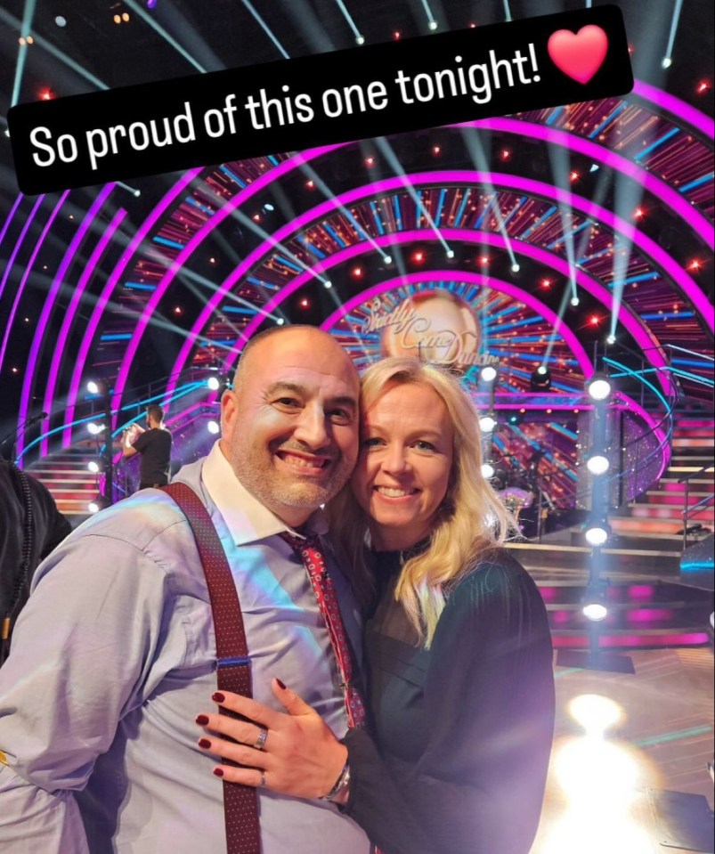 Wynne Evans and Liz Brookes backstage at Strictly Come Dancing.