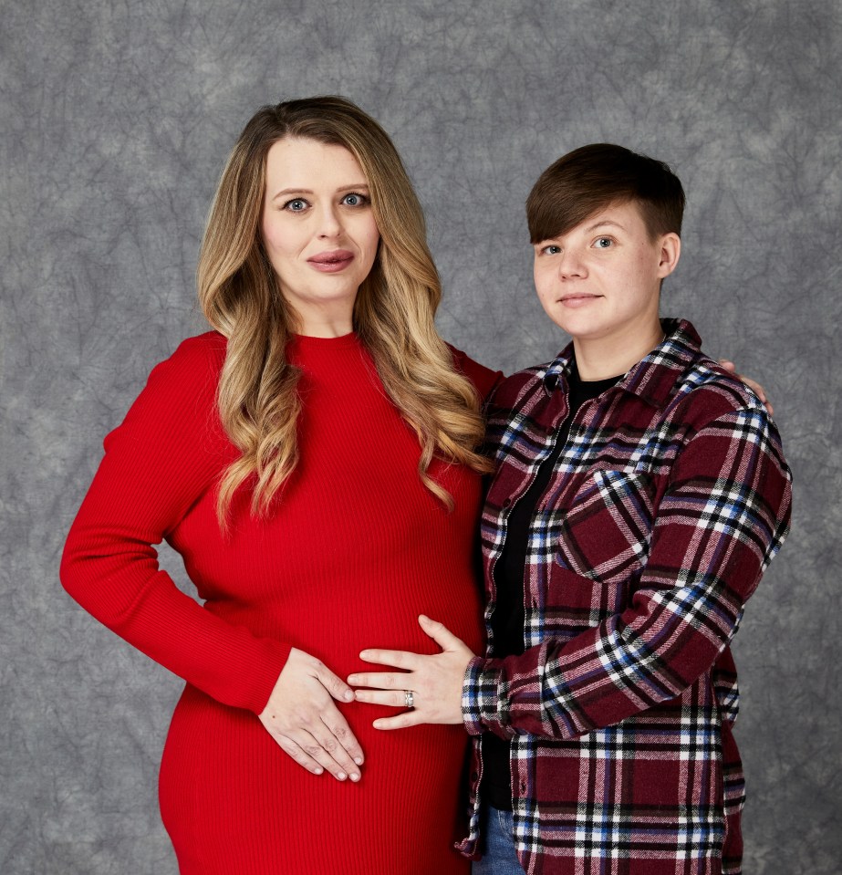 Portrait of a pregnant woman and her partner.