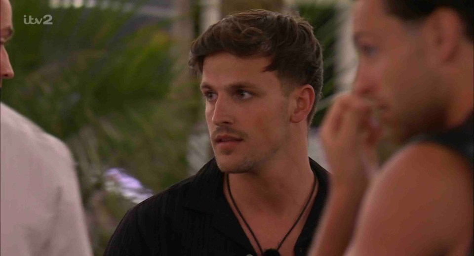 Screenshot from Love Island showing Luca Bish.